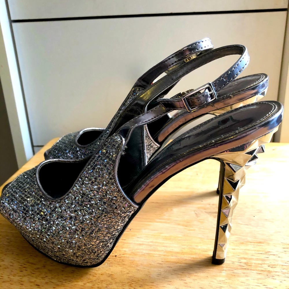 N by NIcole Miller Glitter sling back pump